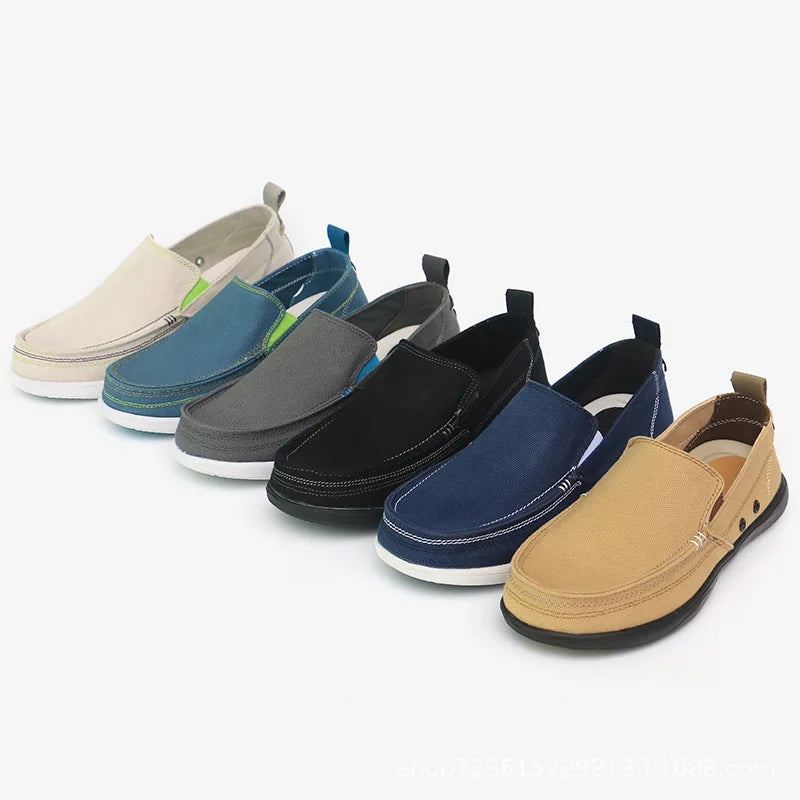 Men's Canvas Slip-On Loafers | Korean Style Casual Shoes Canvas Slip-On Loafers Axl