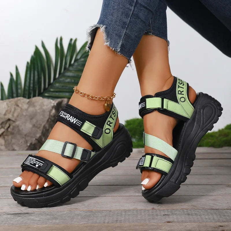 UXST Women's Platform Wedge Sandals – Plus Size Beach Shoes Platform Wedge Sandals Axl