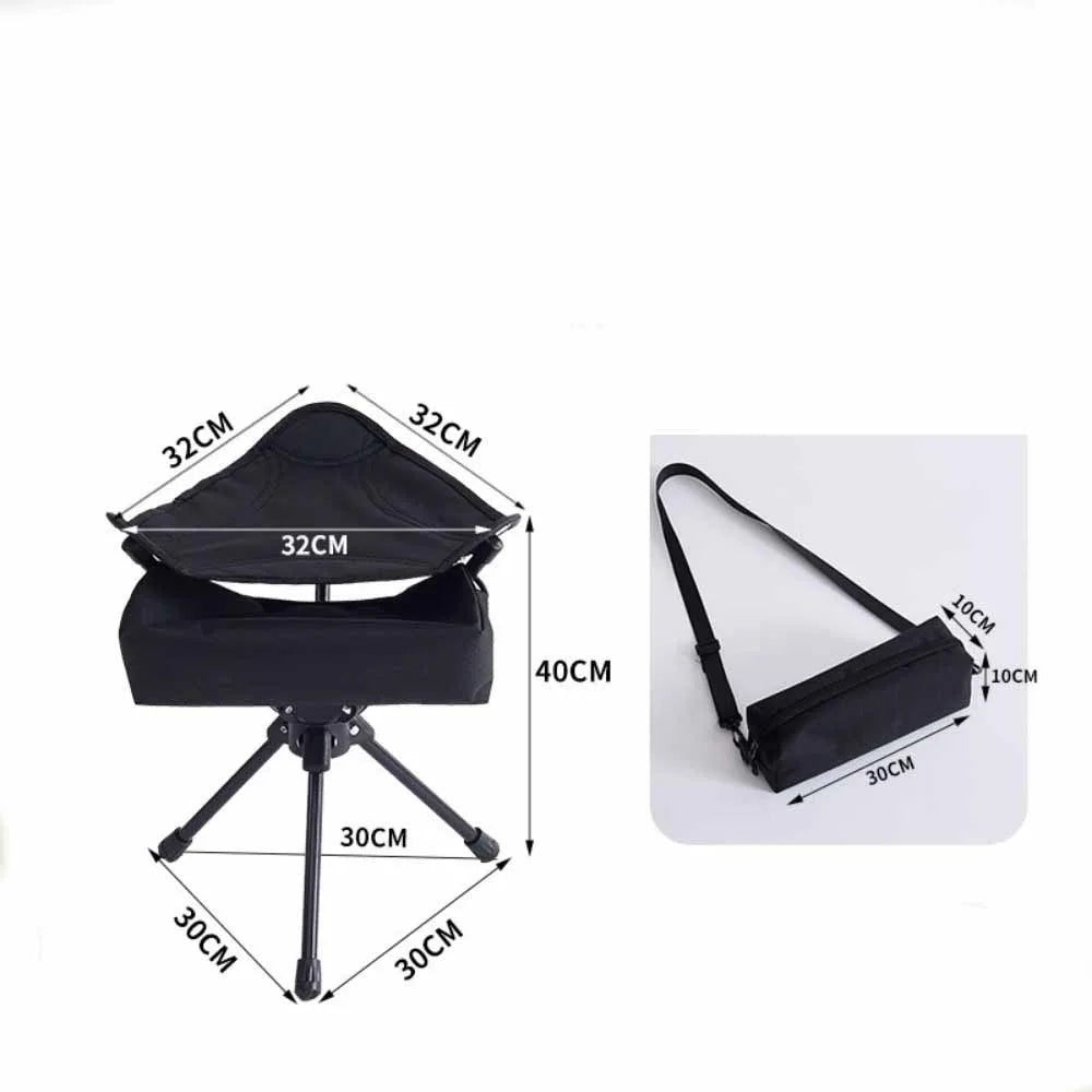 Portable Folding Tripod Stool – Camping & Fishing Chair Folding Camping Stool Axl Black