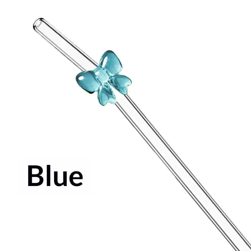 Colorful Bow Glass Straw – Reusable Curved Drinking Straw Glass Drinking Straw Axl A5