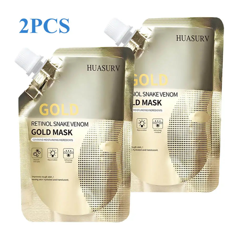 2-Pack Retinol Gold Peptide Face Mask – Moisturizing & Oil Control Gold Peptide Face Mask Axl 2pcs