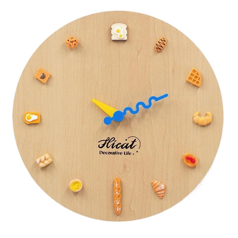 Modern Silent Wall Clock – 25cm Wood Grain Acrylic Round Silent Wall Clock Axl Diameter 25cm