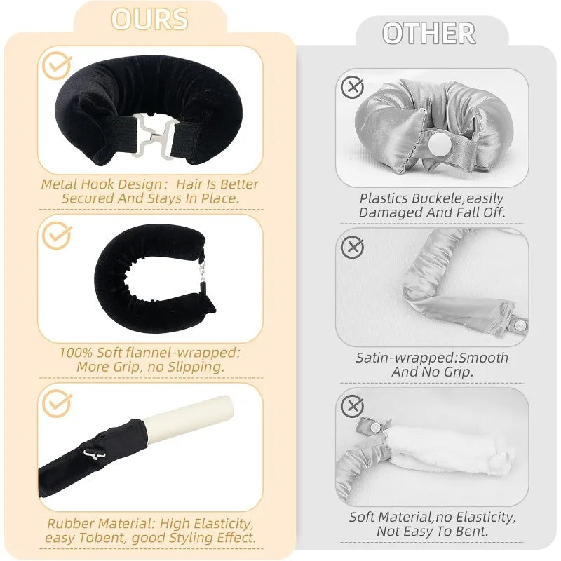 Satin Flexi Rods – Heatless Overnight Jumbo Curls, 3 Pack Heatless Hair Curlers Axl