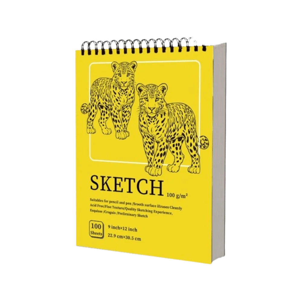 100-Sheet A4 Coil Sketchbook – 100gsm Thick Perforated Drawing Pad Spiral Sketchbook Axl Style-C