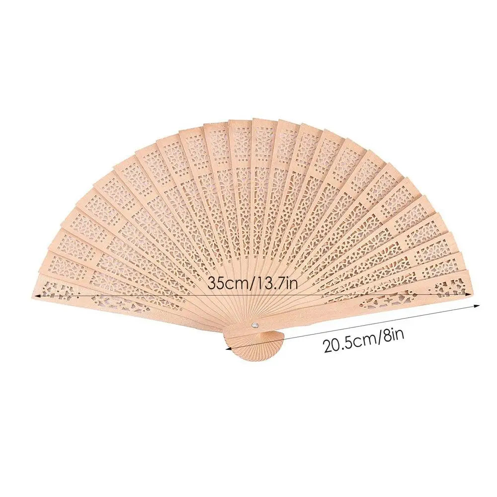 Sandalwood Folding Hand Fan – Vintage Chinese Wooden Fan Folding Hand Fan Axl 1pcs