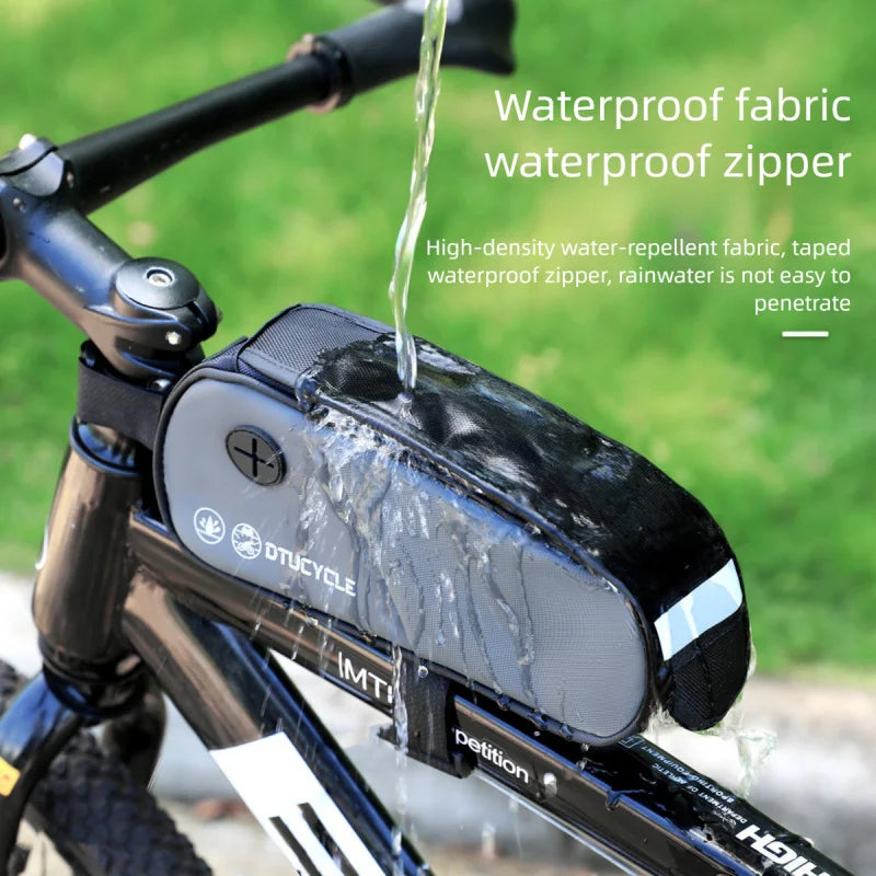 Waterproof Dual-Compartment Top Tube Bike Bag | Road & MTB Cycling Frame Bag Axl