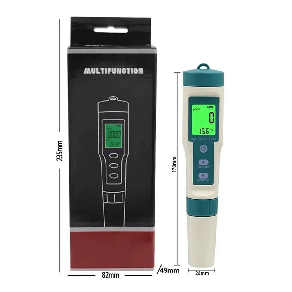 8-in-1 Digital Water Quality Tester – pH ORP TDS EC Salinity Water Quality Meter Axl