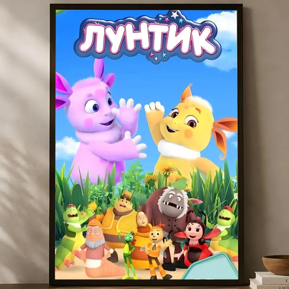 Luntik & Friends HD PVC Self-Stick Wall Art Poster – Waterproof Wall Art Poster Axl White03 60X90cmNoframe