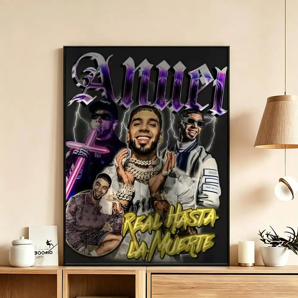 Bad Bunny Hip Hop Poster – HD Waterproof Sticky Wall Art Wall Art Poster Axl White2 15X20cmNoframe