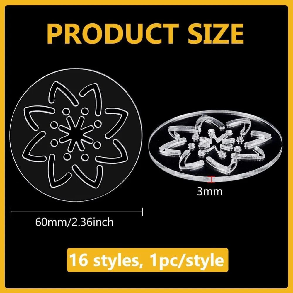 16-Pc Acrylic Sashiko Stencil Set – Flower Embroidery Templates Embroidery Stencil Set Axl