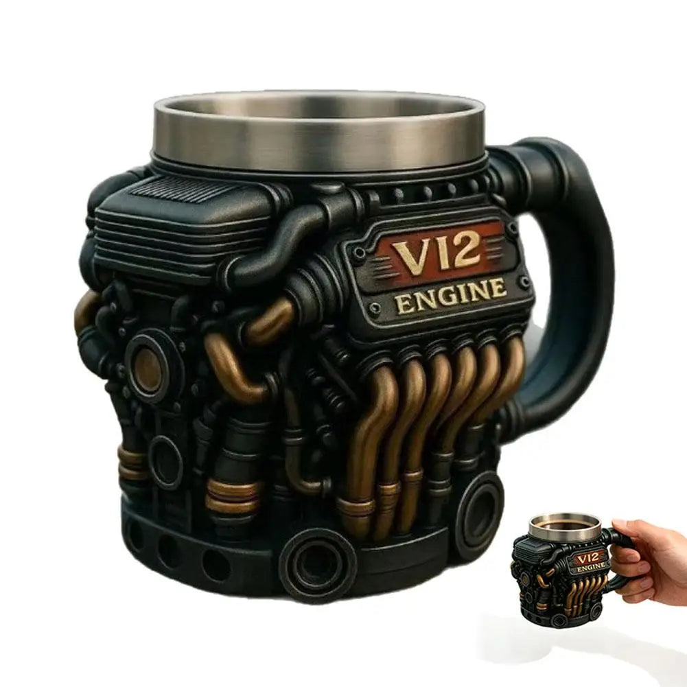 V12 Engine Coffee Mug 200ml | Unique Car Enthusiast Gift Novelty Coffee Mug Axl V12 301-400ml