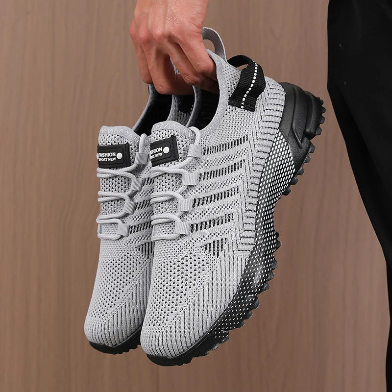 ZULIWAGN Men's Mesh Running Shoes – Breathable Sneakers Men's Running Shoes Axl GRAY 38