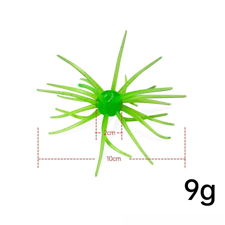 Floating Sea Urchin Soft Lure 11cm 9g – Bionic Spiky Ball Bait Soft Fishing Lure Axl Green-1pcs S