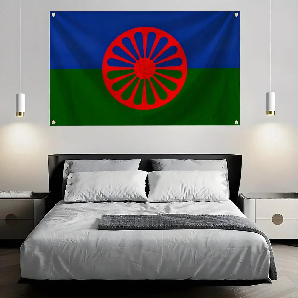 Romani Gypsy Flag – Indoor & Outdoor Wall Banner | 6 Sizes Decorative Wall Flag Axl