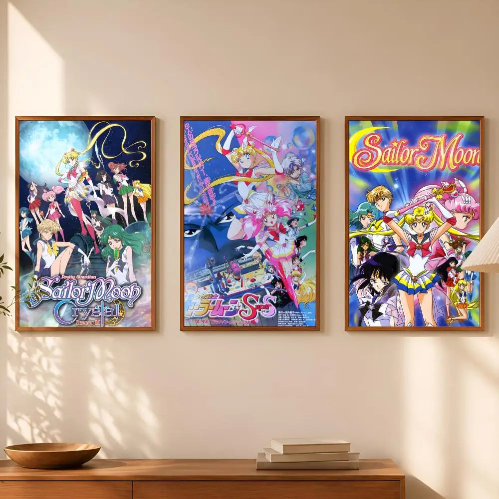 Sailor Moon Self-Stick HD Wall Poster – Waterproof Anime Décor Wall Art Poster Axl