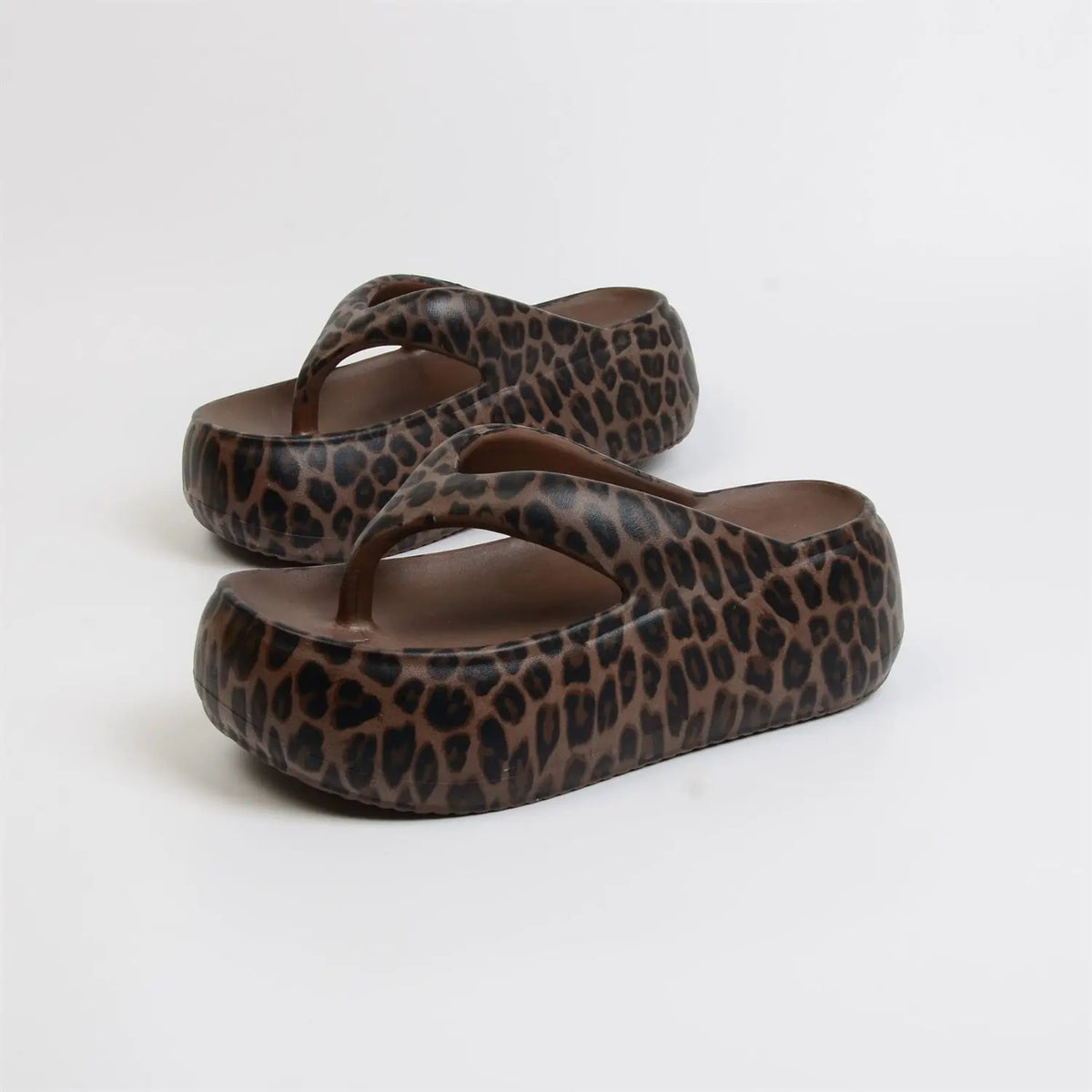 Women's Leopard Platform Slides – Chunky Sole Slippers | Lorilury Platform Slide Slippers Axl