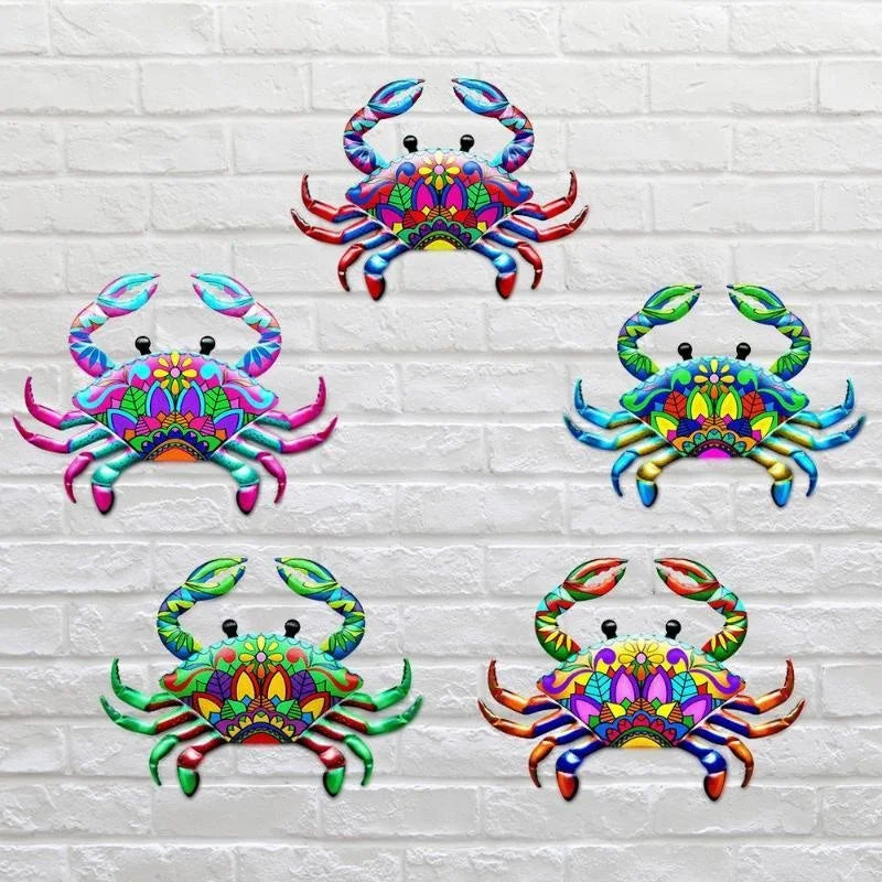 Metal Crab Wall Art – Iron Sculpture Home & Garden Decoration Metal Wall Sculpture Axl