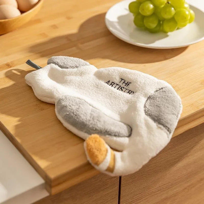 Cute Cat Hand Towel for Kids – Fast-Dry Coral Fleece Kids Hand Towel Axl