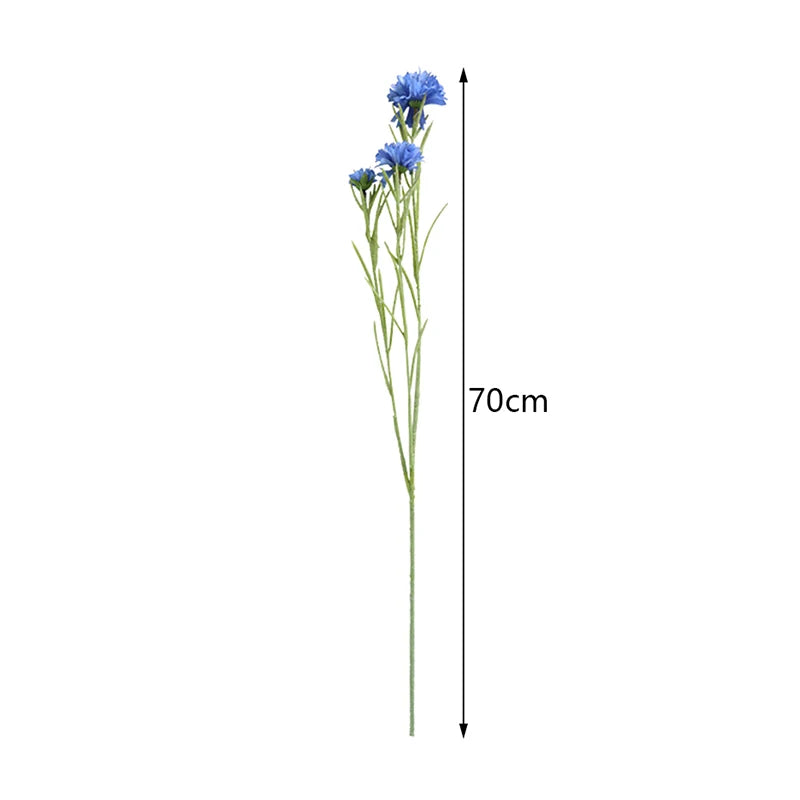 Silk Cornflower Artificial Flower Stem 70cm – Home & Wedding Artificial Flower Stem Axl