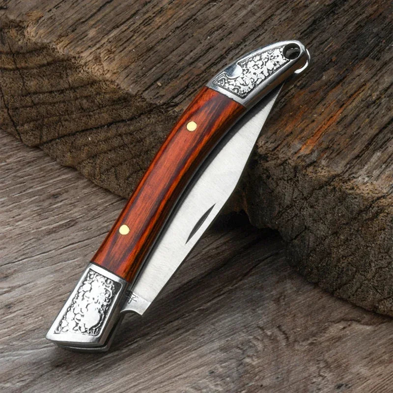 Mini Folding Pocket Knife – Stainless Steel Keychain Fruit Knife Folding Pocket Knife Axl 1pcs A