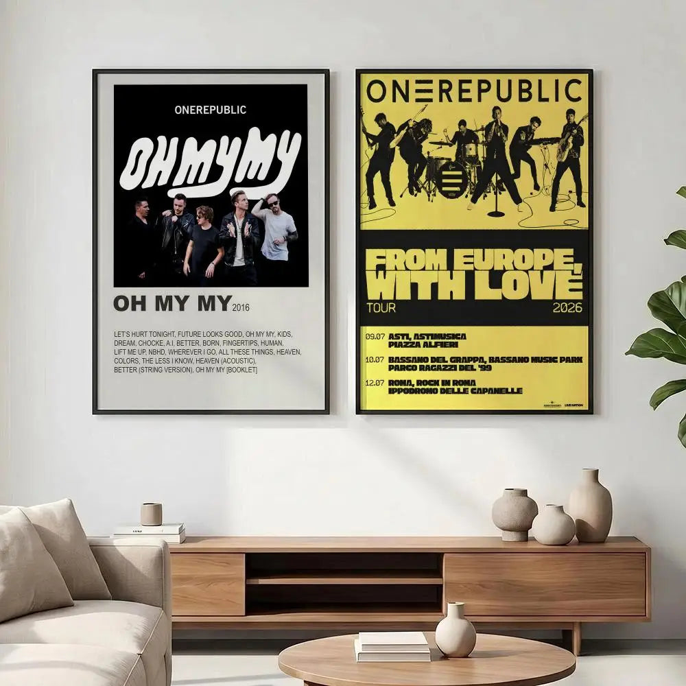 OneRepublic Band HD Wall Poster – Waterproof Sticky Decor Music Band Poster Axl