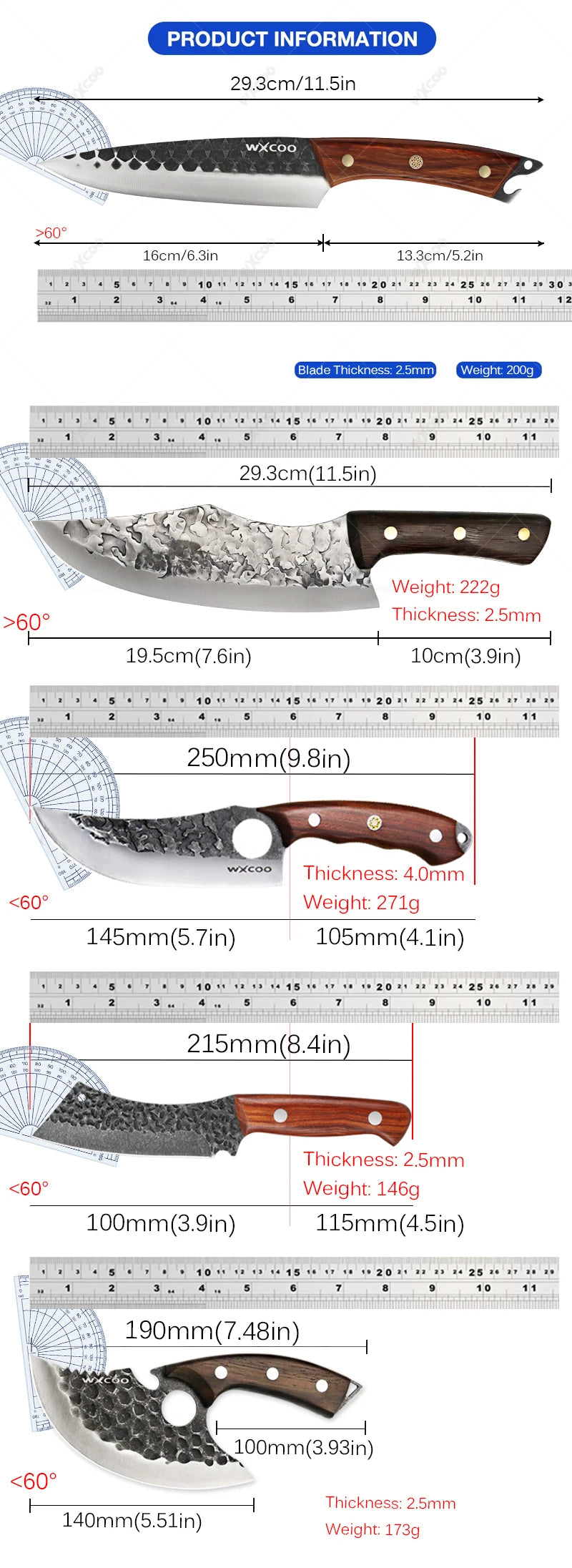 Stainless Steel Boning Knife with Sheath – Sharp Multipurpose Chef Knife Boning Knife Axl