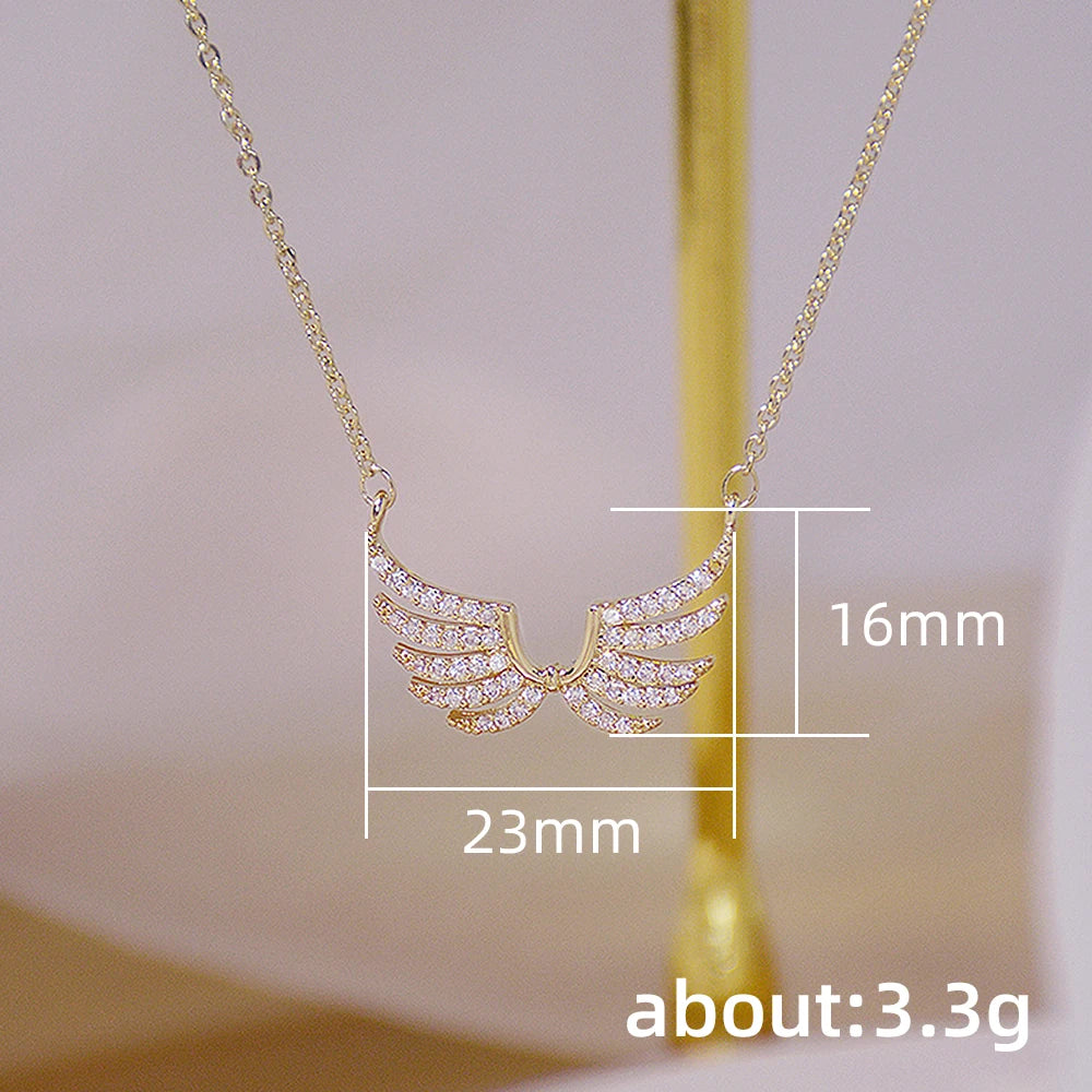 Huitan Wing CZ Pendant Necklace – Women's Fashion Jewelry Pendant Necklace Axl