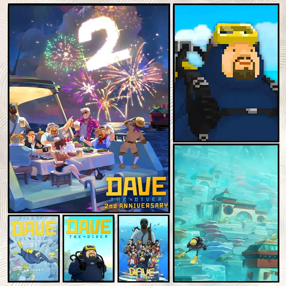 Dave the Diver Self-Stick HD PVC Wall Art Poster – Waterproof Wall Art Poster Axl