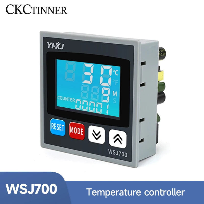WSJ700 Digital Temperature Controller Timer SSR Relay 100-240VAC Temperature Controller Axl
