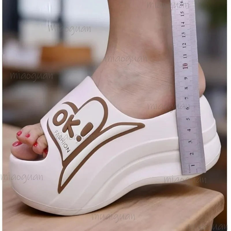 Women's 6CM Wedge EVA Platform Slippers – OK Print Slides Wedge Platform Slippers Axl