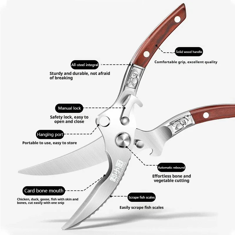 Heavy-Duty Stainless Steel Kitchen Scissors & Poultry Shears Kitchen Scissors Axl