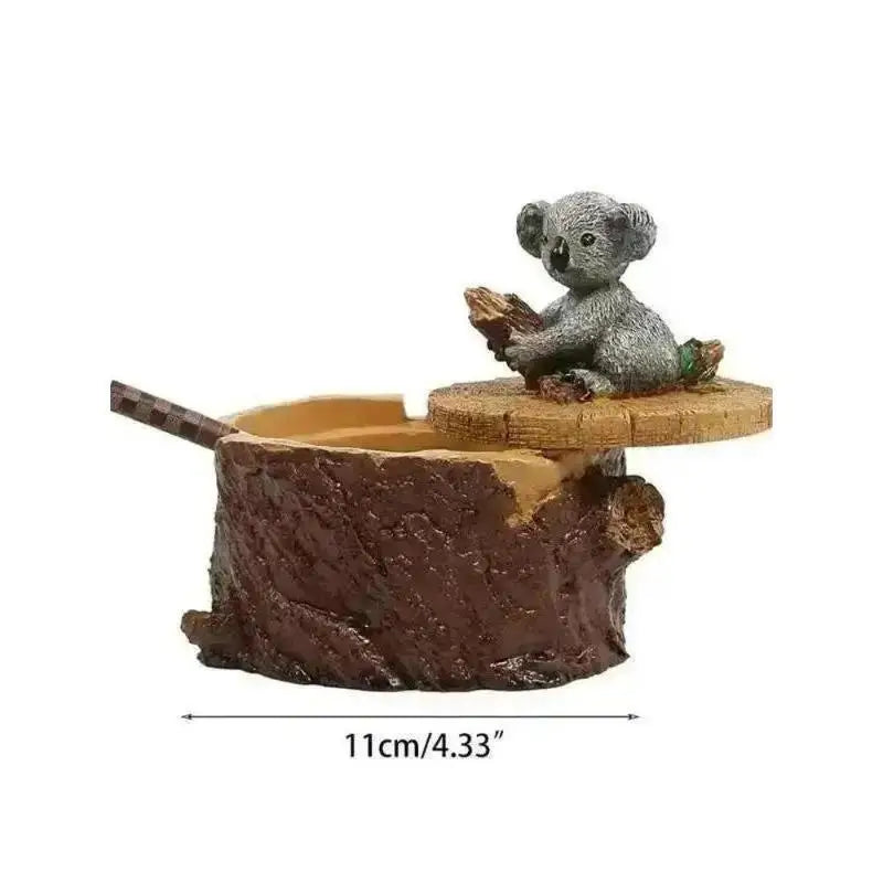 Resin Ashtray with Lid – Animal Statue Cigar Ash Holder Decor Decorative Ashtray Axl Koala