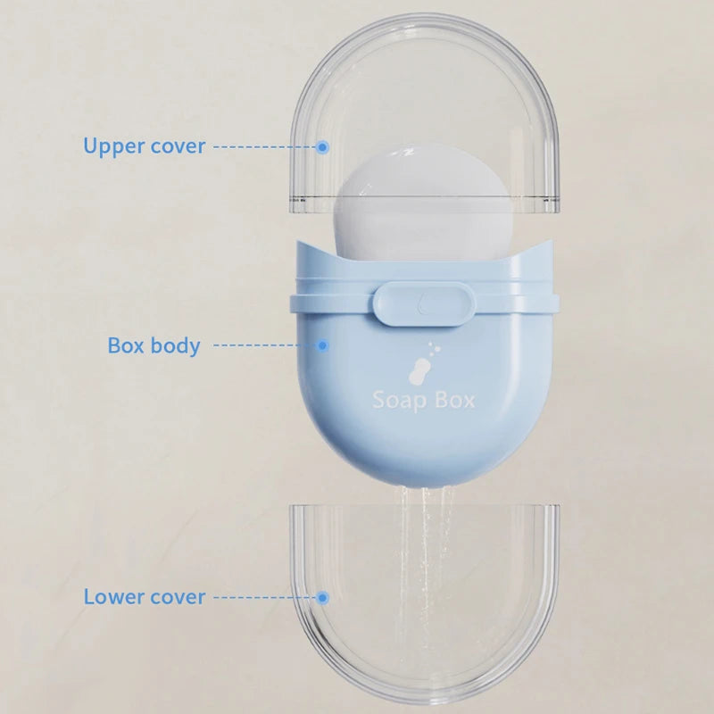 Portable Soap Box with Lid & Drain – Travel Soap Case Travel Soap Dish Axl