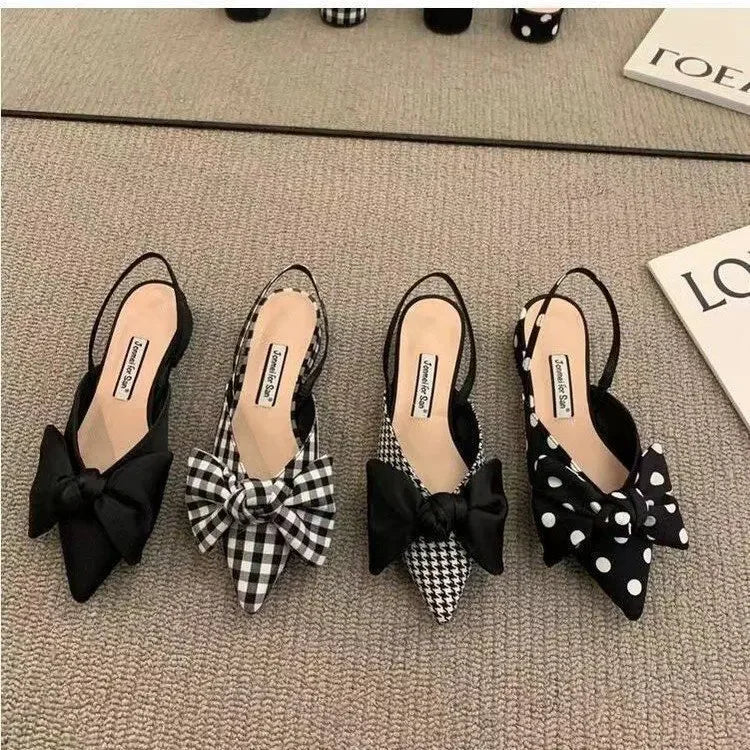 Women's Low Heel Pointed Toe Sandals – Buckle Strap Party Low Heel Sandals Axl