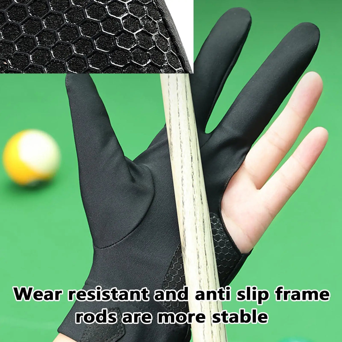 Fingerless Billiard Pool Glove – Non-Slip 3-Finger Cue Glove Billiard Cue Glove Axl