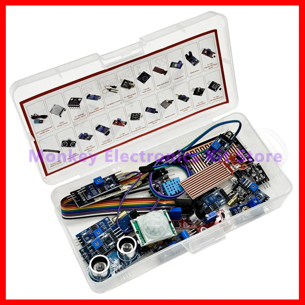 22-in-1 Sensor Modules Starter Kit – Arduino R3 & Raspberry Pi Electronics Starter Kit Axl