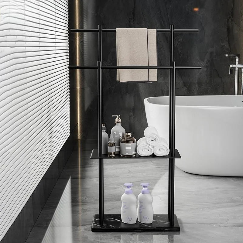 Marble Floor Towel Rack – Modern Double Standing Holder Floor Towel Rack Axl