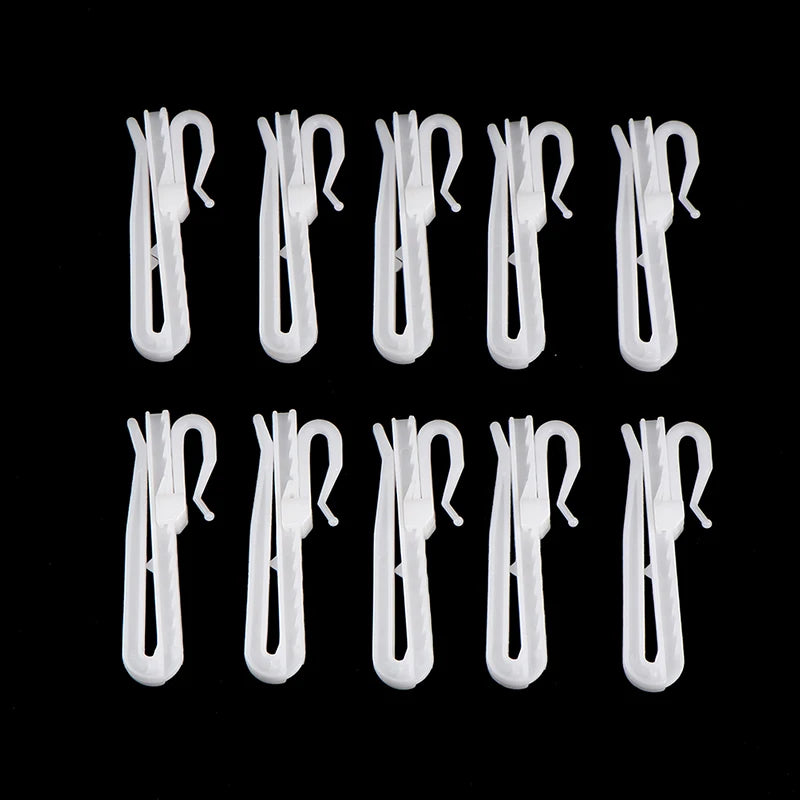 10-Pack White Plastic Curtain Hanging Hook Rings | Home & Office Curtain Hook Rings Axl 7.0CM
