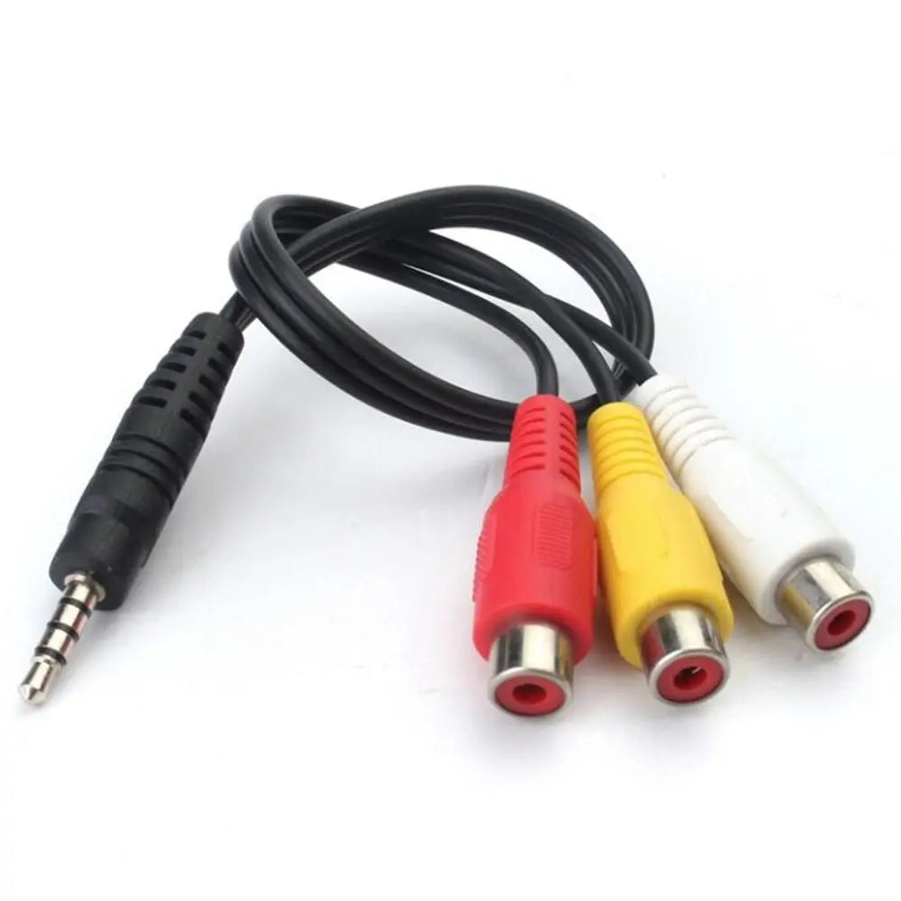 3.5mm Mini AV to 3-RCA Adapter Cable – Gold Plated, 28cm AV Adapter Cable Axl