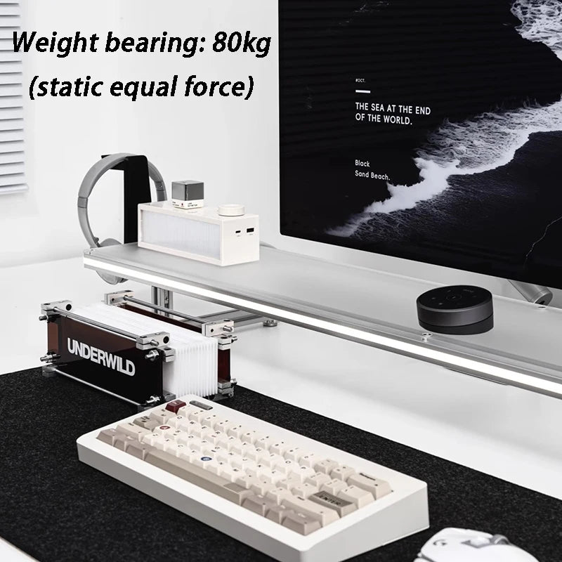 Acrylic & Aluminum Modular Monitor Riser Stand | Desk Organizer Monitor Riser Stand Axl