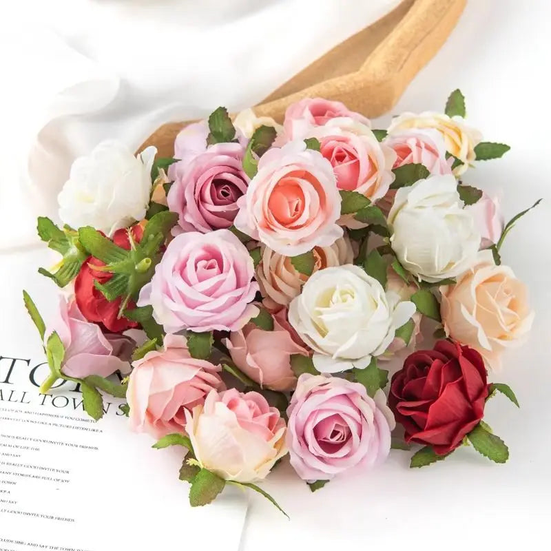 Silk Rose Artificial Flower Heads – Bulk 40/80 Pcs for Weddings Artificial Silk Flowers Axl MULTI 80 pieces