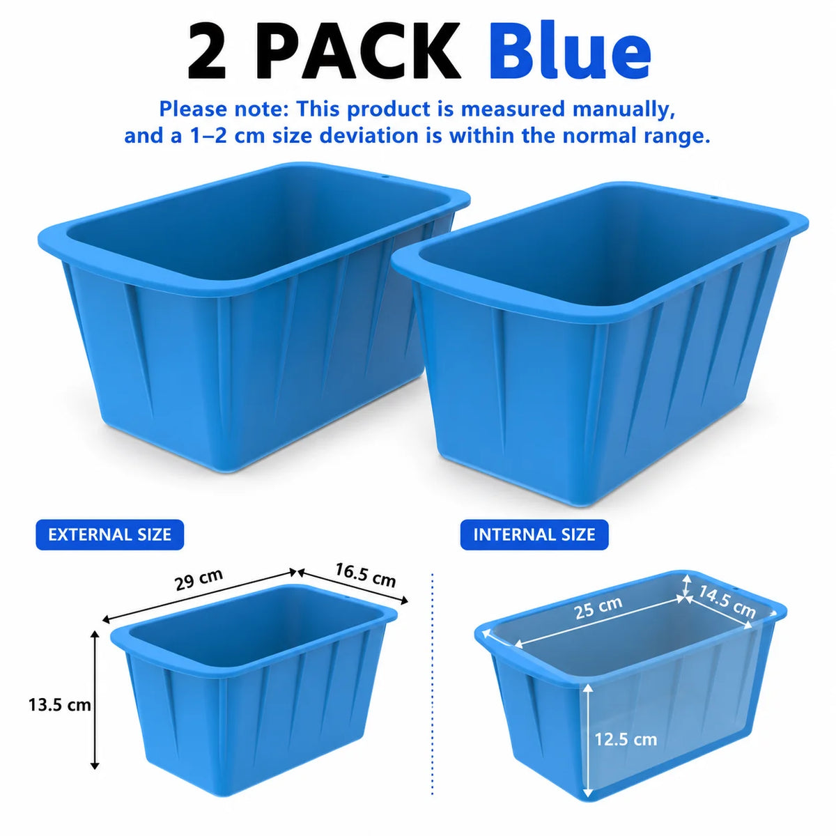 Extra Large Silicone Ice Block Mold – Giant 8 LB Ice Maker Silicone Ice Mold Axl 2 PACK Blue