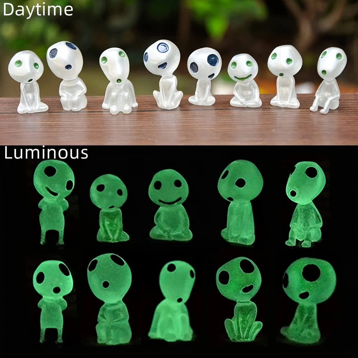 10-Pack Glow-in-the-Dark Tree Elf Resin Figures | Garden Décor Garden Figurine Set Axl
