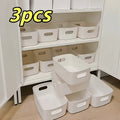 3-Pack Stackable Plastic Storage Baskets – Desktop Organizer Storage Basket Set Axl White-3pcs