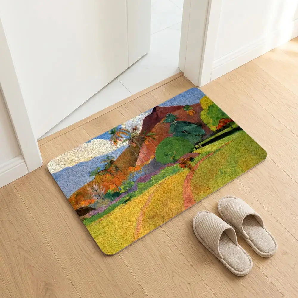 Diatomite Bath Mat – Quick Dry, Non-Slip, Gauguin Art Print Diatomite Bath Mat Axl White2 30x45cm