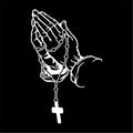 Praying Hands Rosary Car Sticker – Waterproof Religious Decal Religious Car Decal Axl White