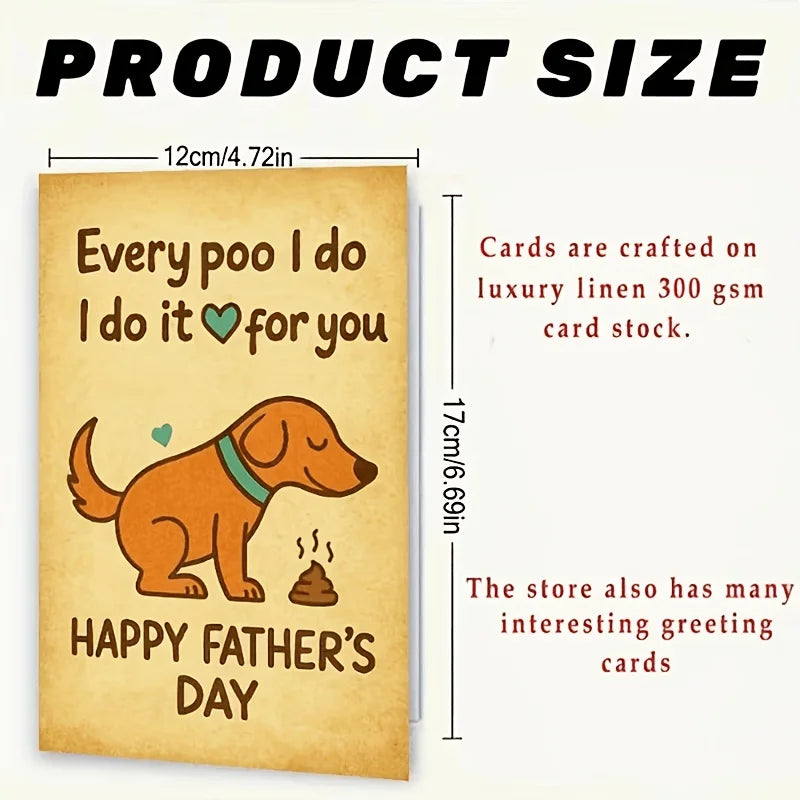 Father's Day Dog Lover Card with Envelope – Funny Pet Humor Greeting Card Axl