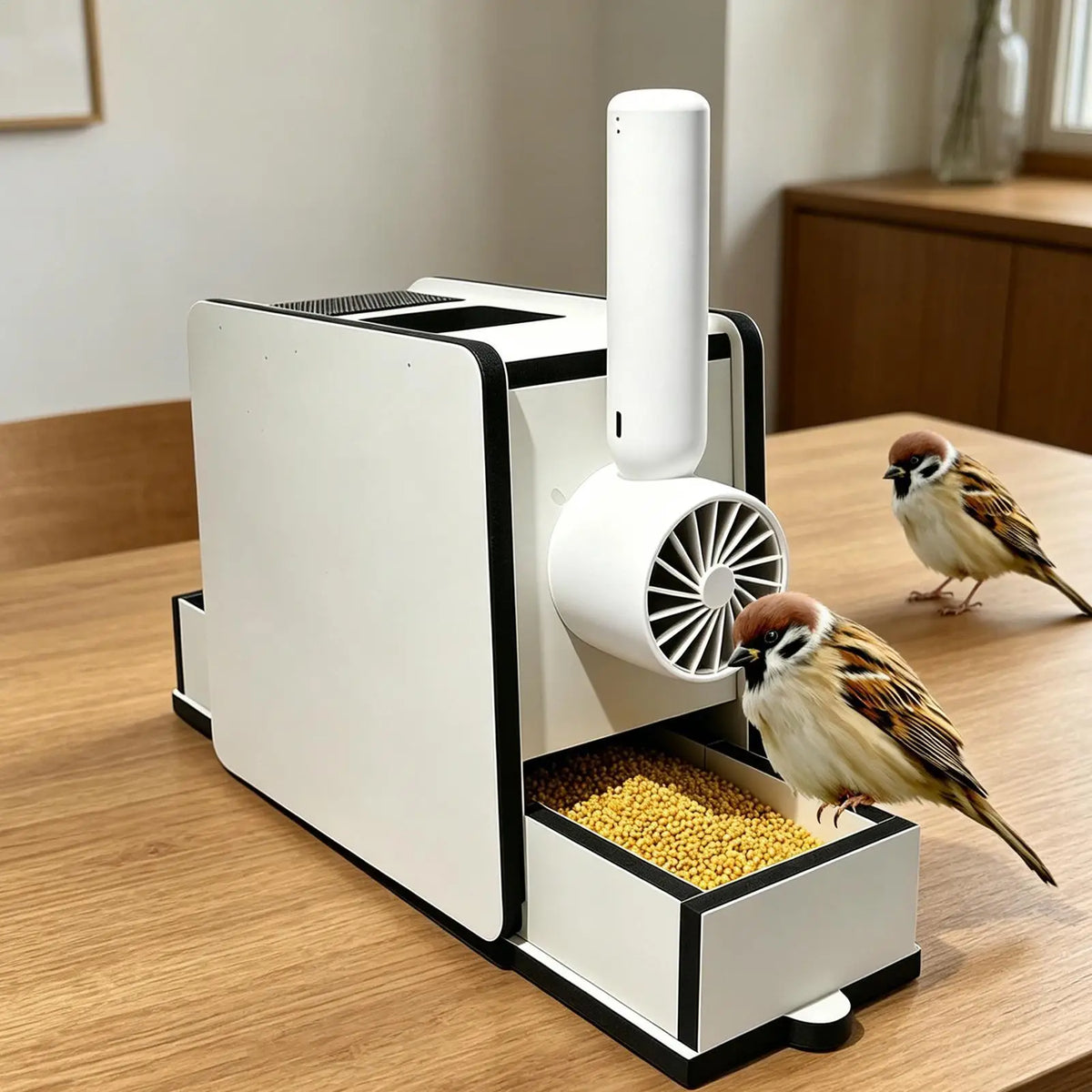 Wooden Bird Seed Shelling Machine – USB Hull Blower for Parrots Bird Feeder Tool Axl