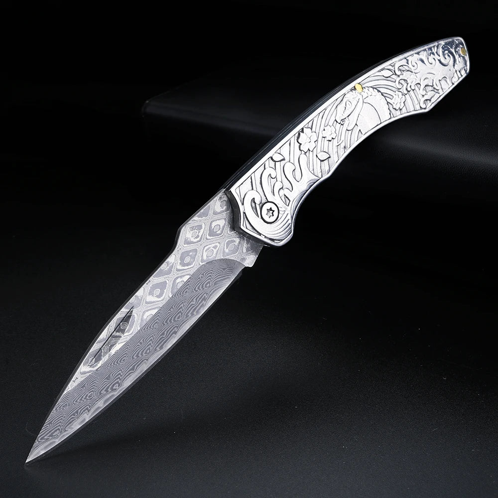 XUAN FENG Damascus Steel Folding Knife – 58-61 HRC Pocket EDC Folding Pocket Knife Axl Default Title
