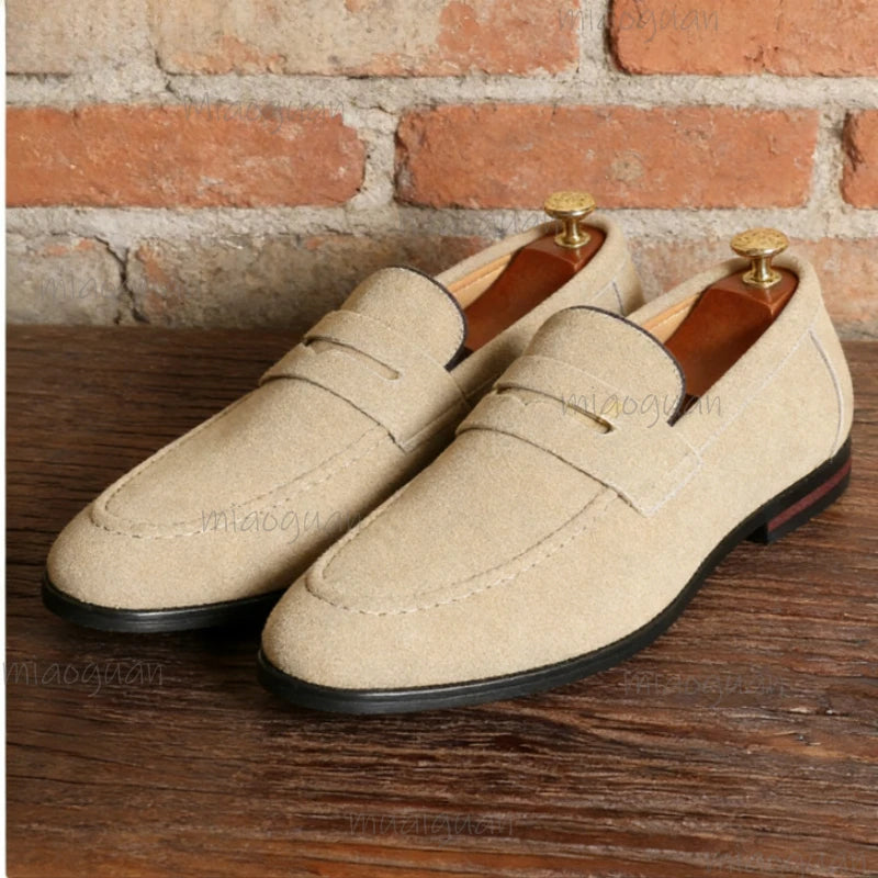 Men's Slip-On Suede Loafers – Business & Wedding Dress Shoes Men's Dress Loafers Axl